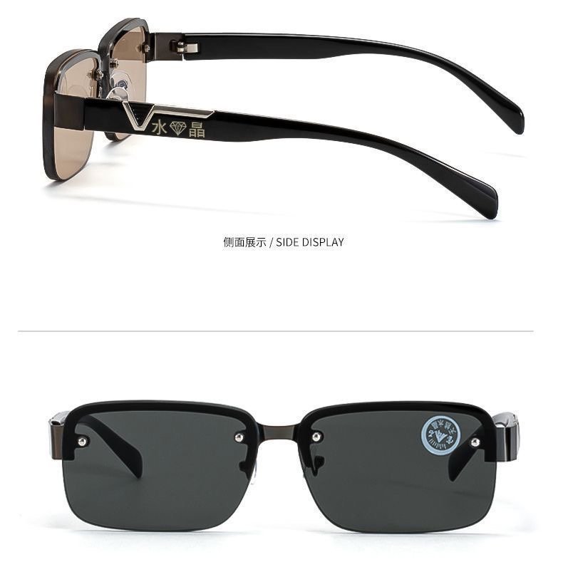 Genuine natural crystal male big frame shading eyestone sunglasses
