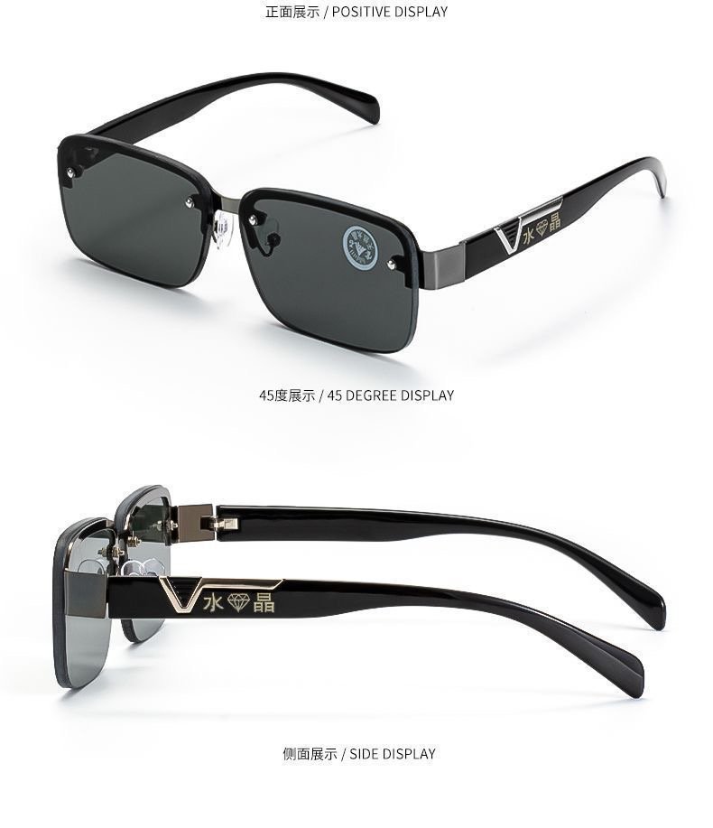 Genuine natural crystal male big frame shading eyestone sunglasses