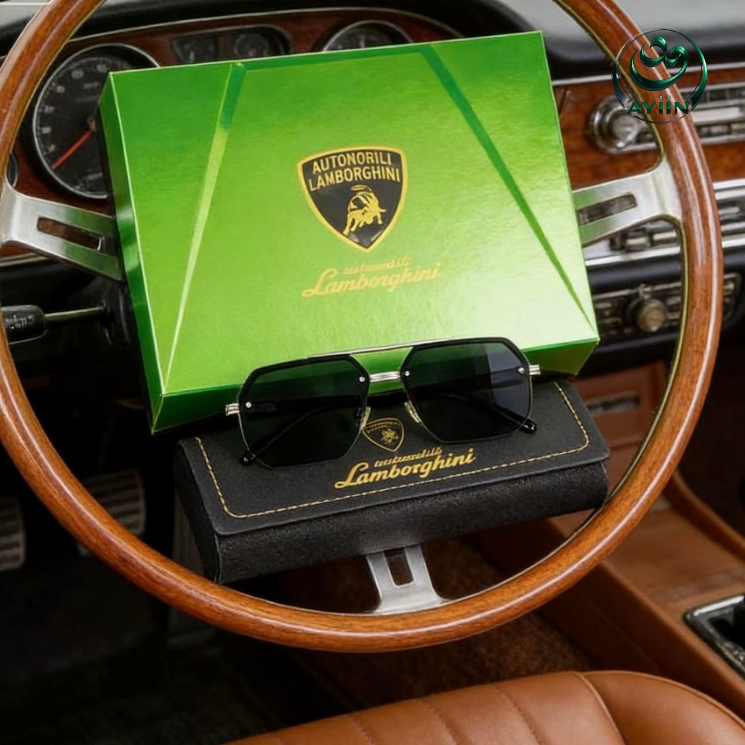 2026 New Lamborghini Vintage Sunglasses – Premium Leather-Style Frame, UV Protection, High-Quality Fashion Sunglasses for Men