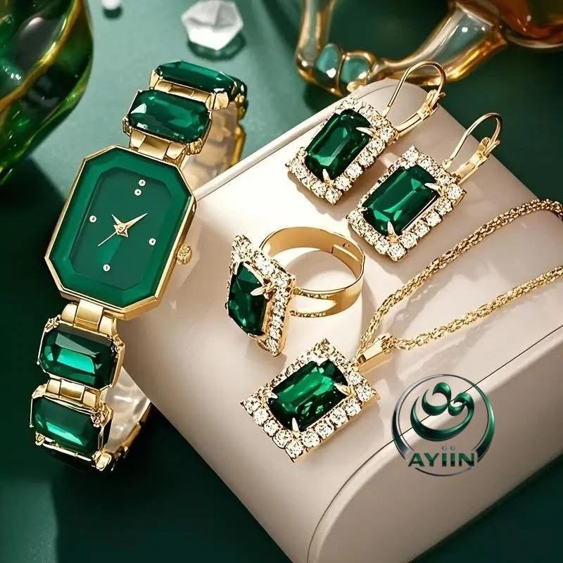 New “Rock Candy” Women’s Watch & Jewelry Set – Elegant White Bracelet Watch Set