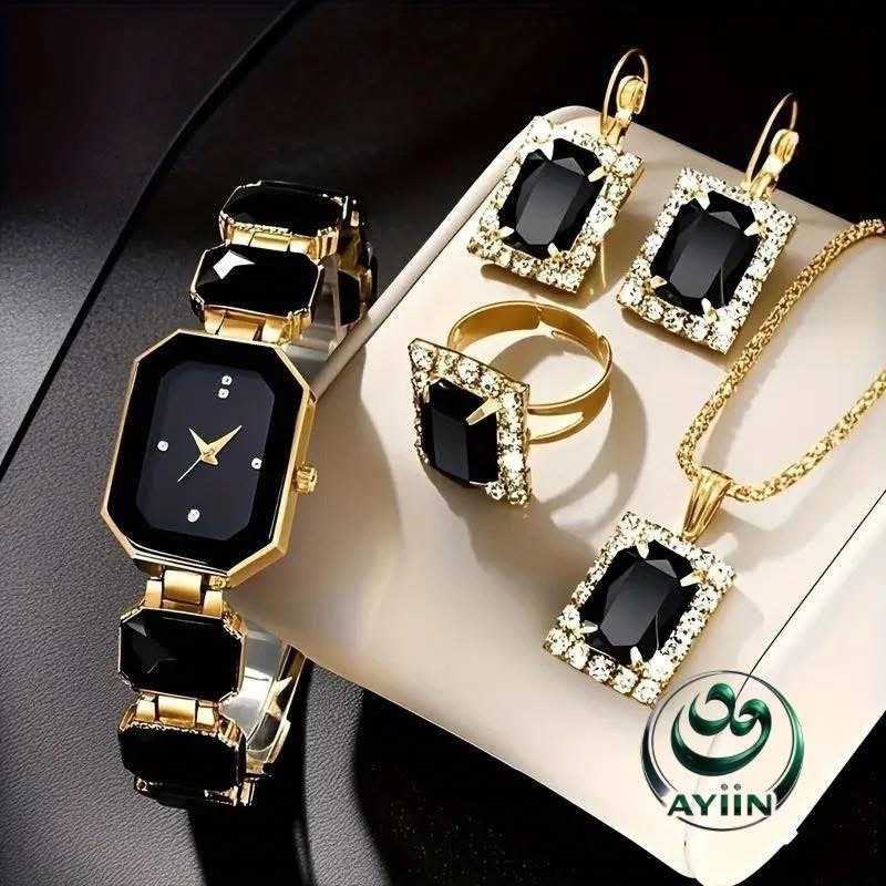 New “Rock Candy” Women’s Watch & Jewelry Set – Elegant White Bracelet Watch Set