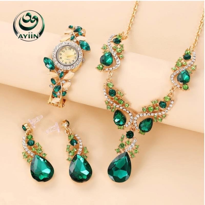 Korean-Style Fashion Women’s Rhinestone Bracelet Watch – Elegant Quartz Bangle Wristwatch