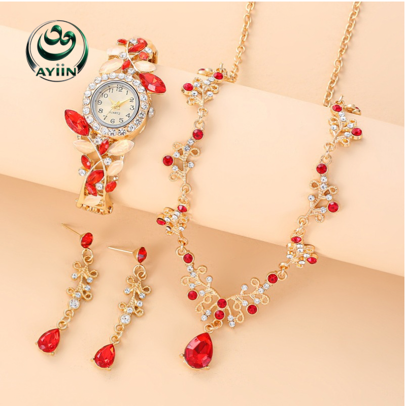 Korean-Style Fashion Women’s Rhinestone Bracelet Watch – Elegant Quartz Bangle Wristwatch